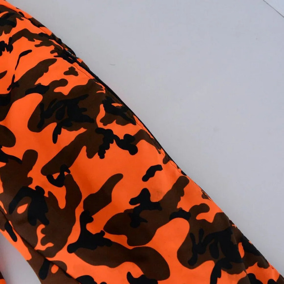 Vintage Winchester Neon Orange And Black Outdoor Camo Print Lined Overalls Med - Picture 8 of 16